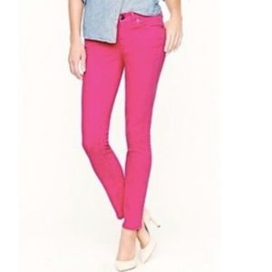 J Crew Toothpick Hot Pink Jeans 27 ankle